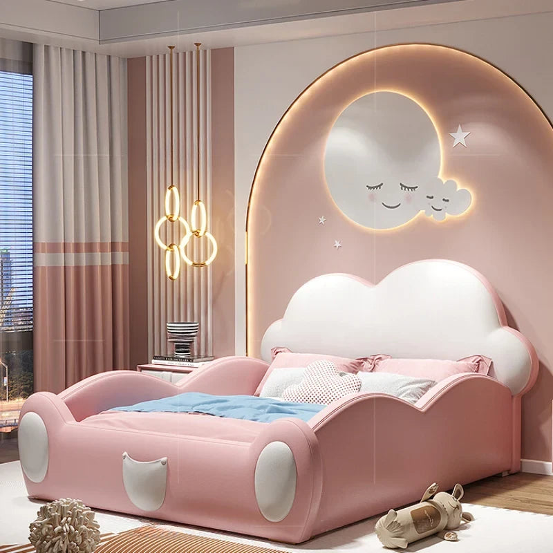Dreamy Cloud Bed With or Without Nightstands in Pink and White