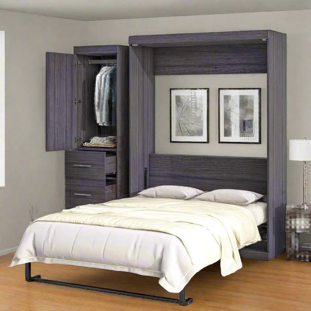 Full Size Murphy Bed Frame with Storage