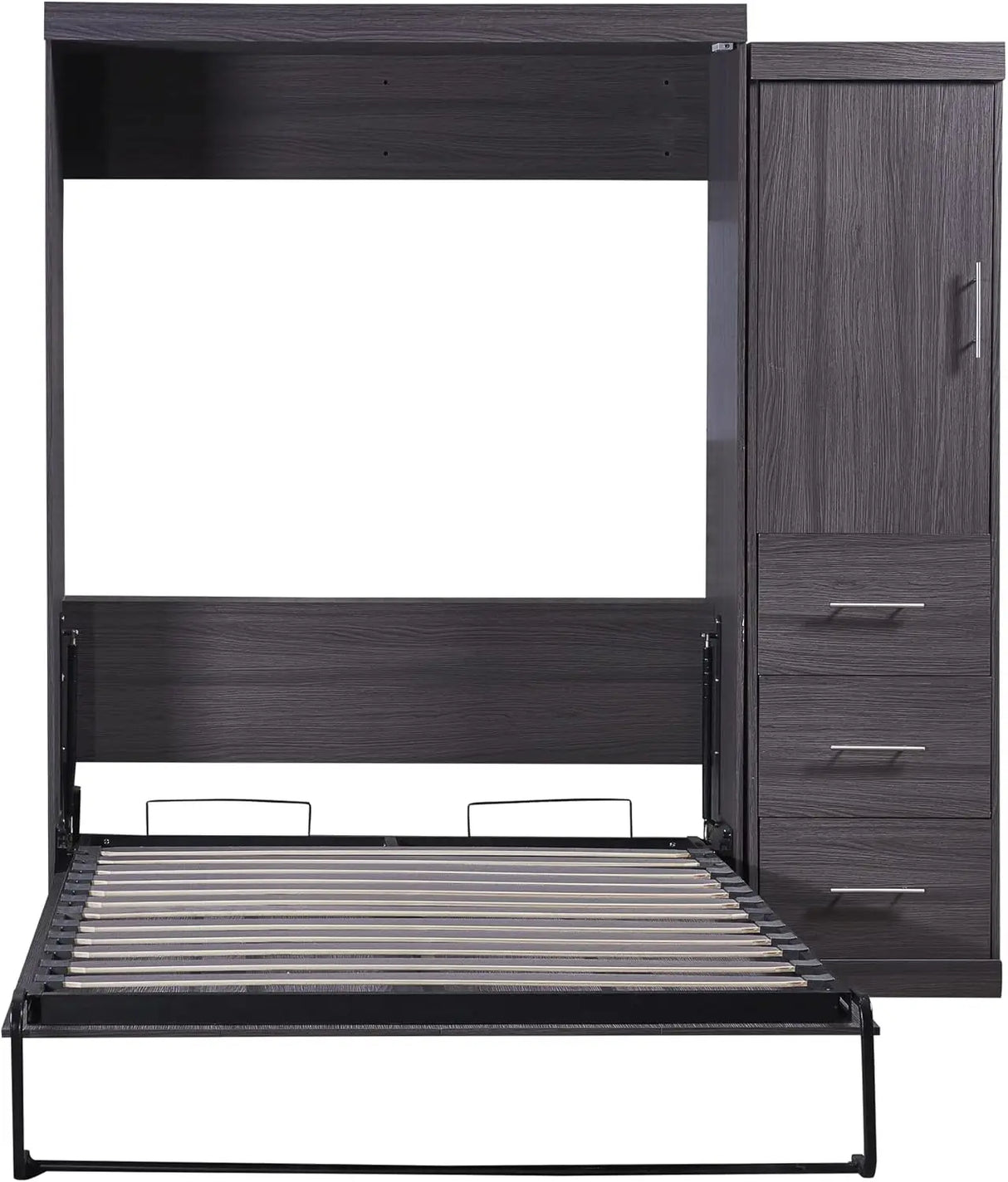 Full Size Murphy Bed Frame with Storage without mattress