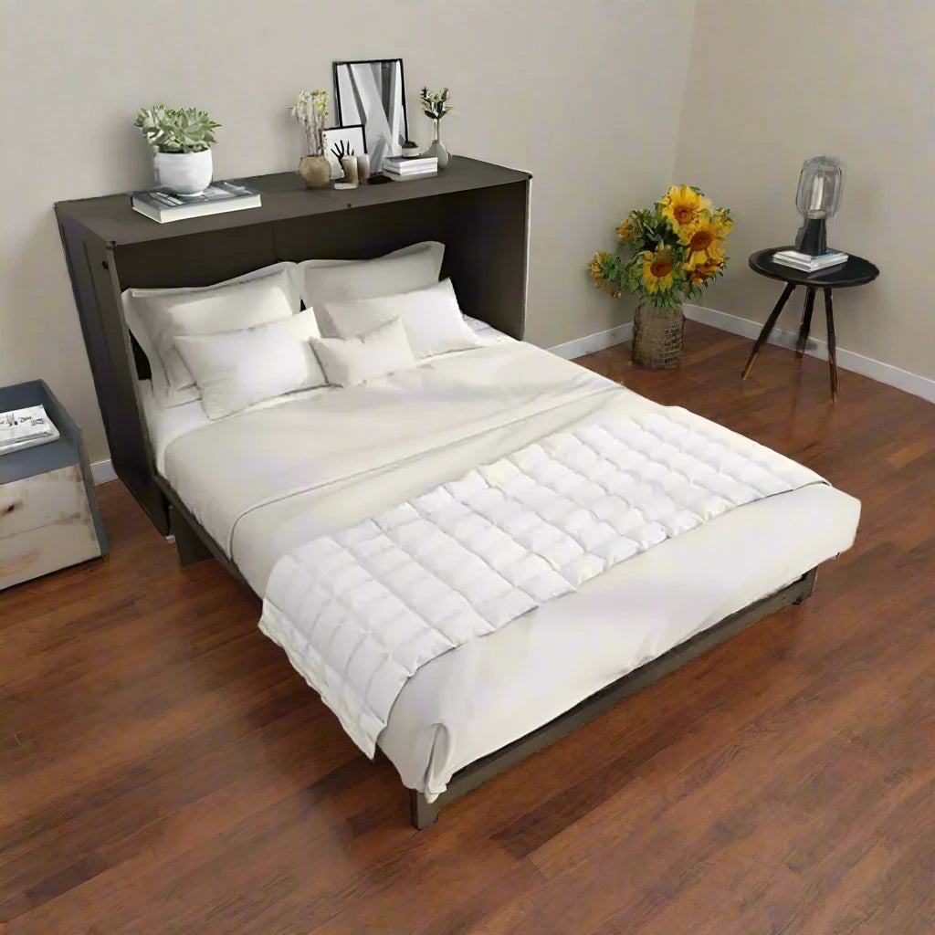 Queen Size Murphy Bed with Charging Station and Storage Drawer