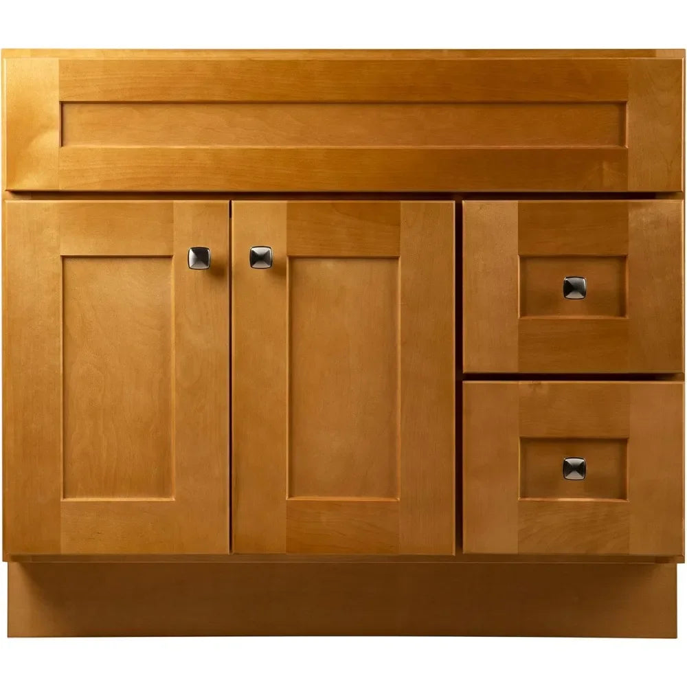 Bathroom Vanity Cabinet. Dimensions: 36 inches W x 21.73 inches D x 31.5 inches H in. Comes in Modern Birch, Espresso, and Grey
