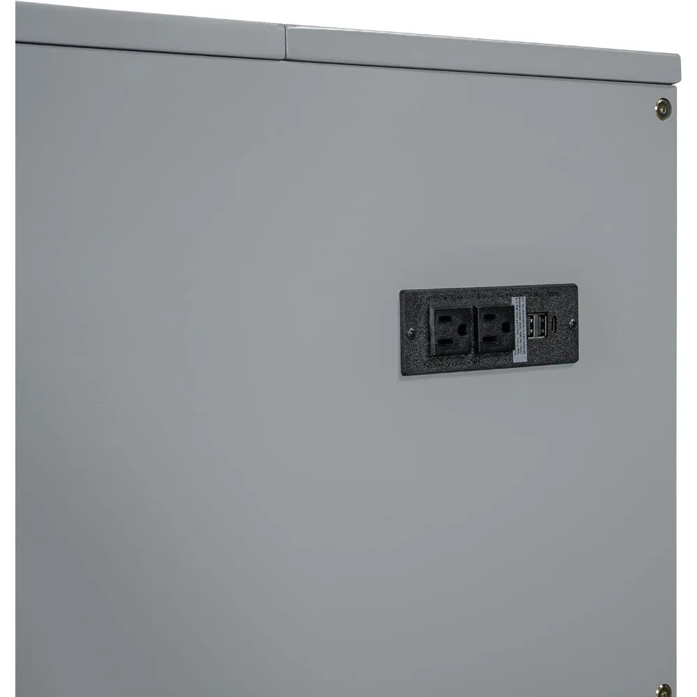 Full Size Murphy Bed Cabinet with Charging Station and Drawer