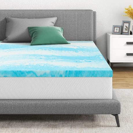 2 Inch Gel Infused Memory Foam Mattress Topper For Full, Twin, Twin Xl, Queen & King