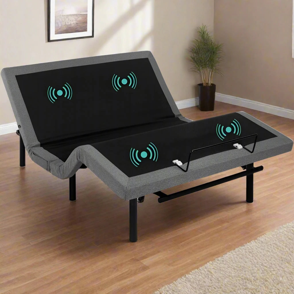 Adjustable Bed Frame in Twin-XL, Queen, King - Zero Gravity Base for Stress Management