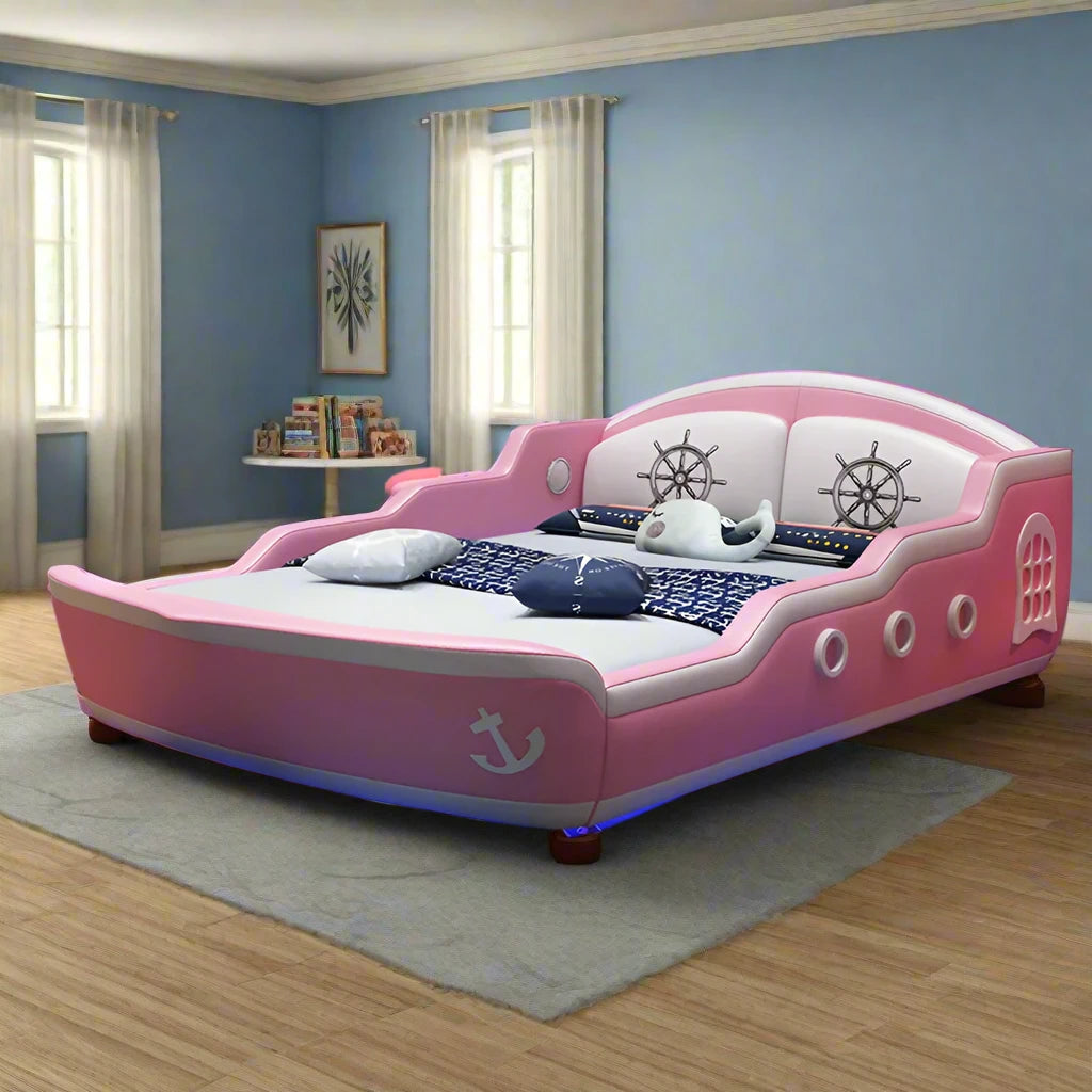 Pretty Pink Pirate Ship Bed for kids