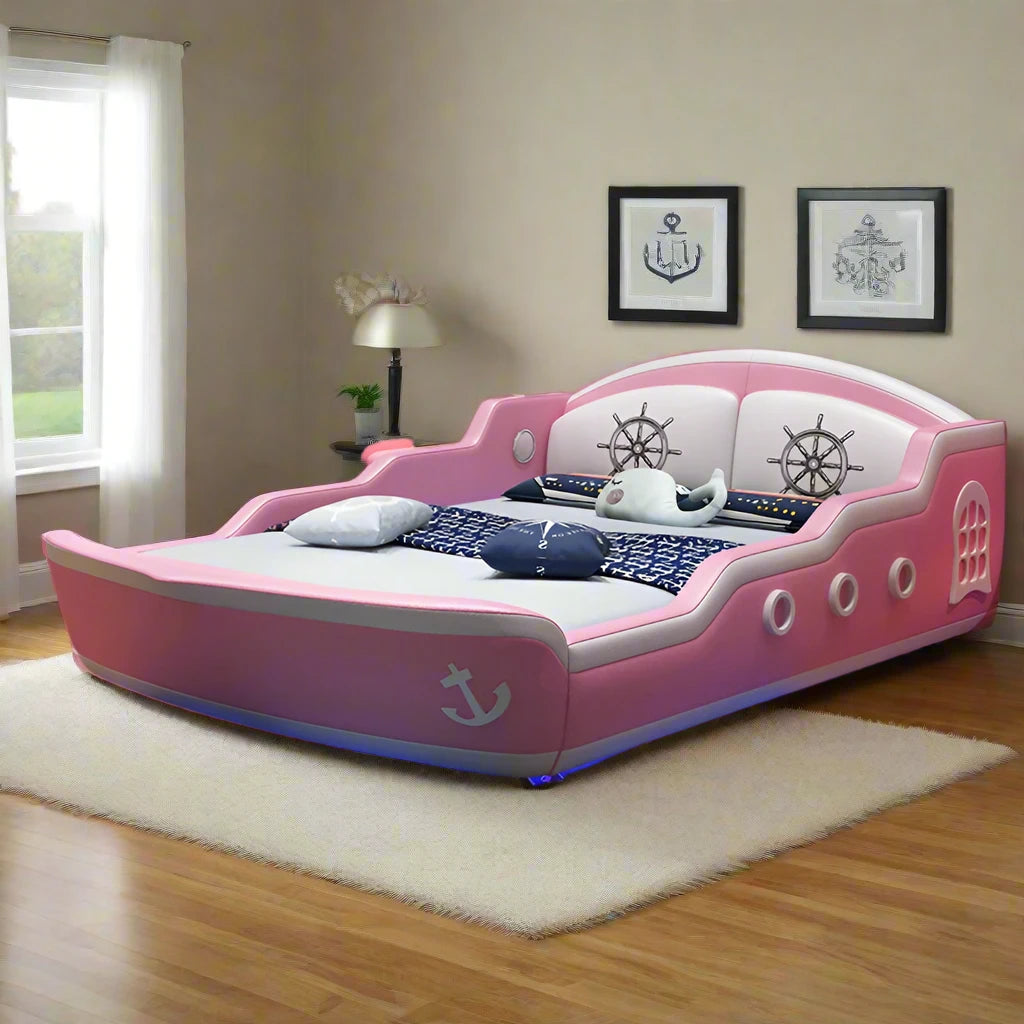 Pretty Pink Pirate Ship Bed for kids pink